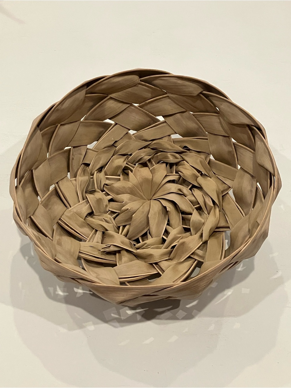 Handwoven Palm Leaf Round Basket